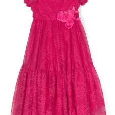 Ярусное платье с цветочным кружевом