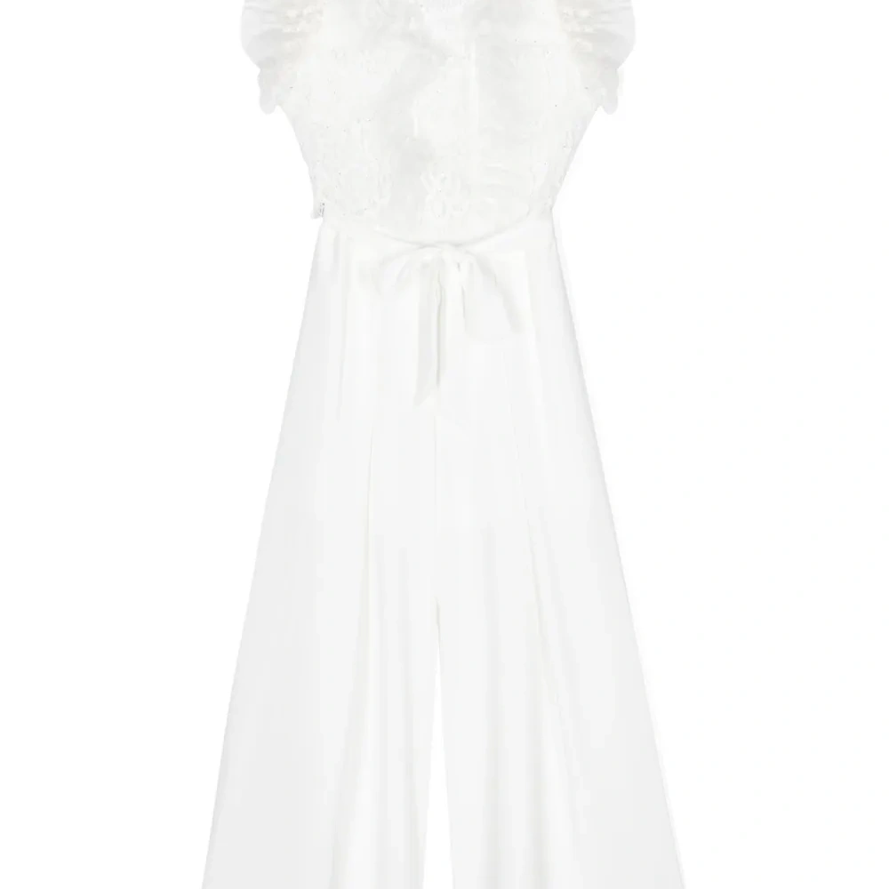 Комбинезон с цветочным кружевом и оборками Комбинезон с цветочным кружевом и оборками