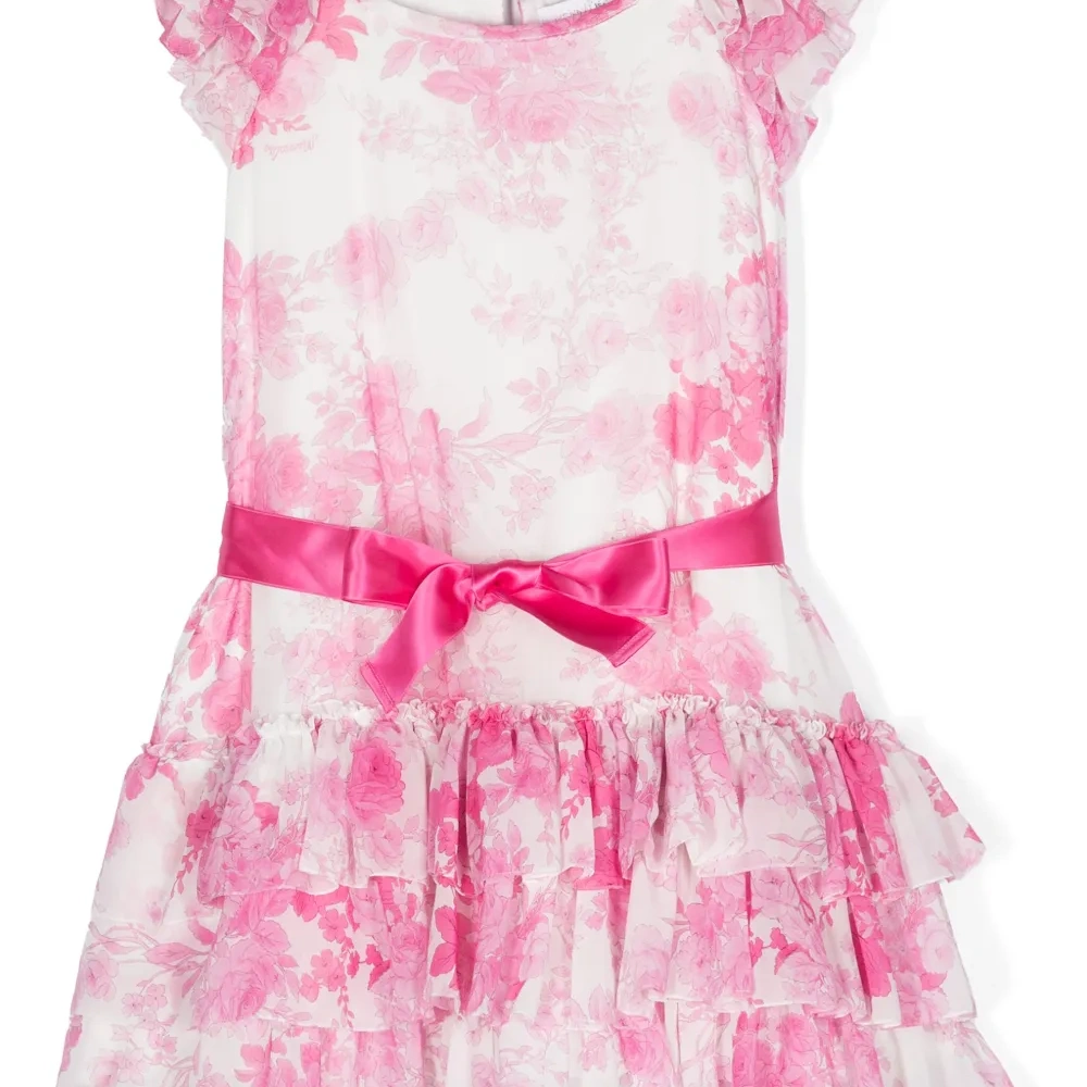 Платье с оборками и цветочным принтом