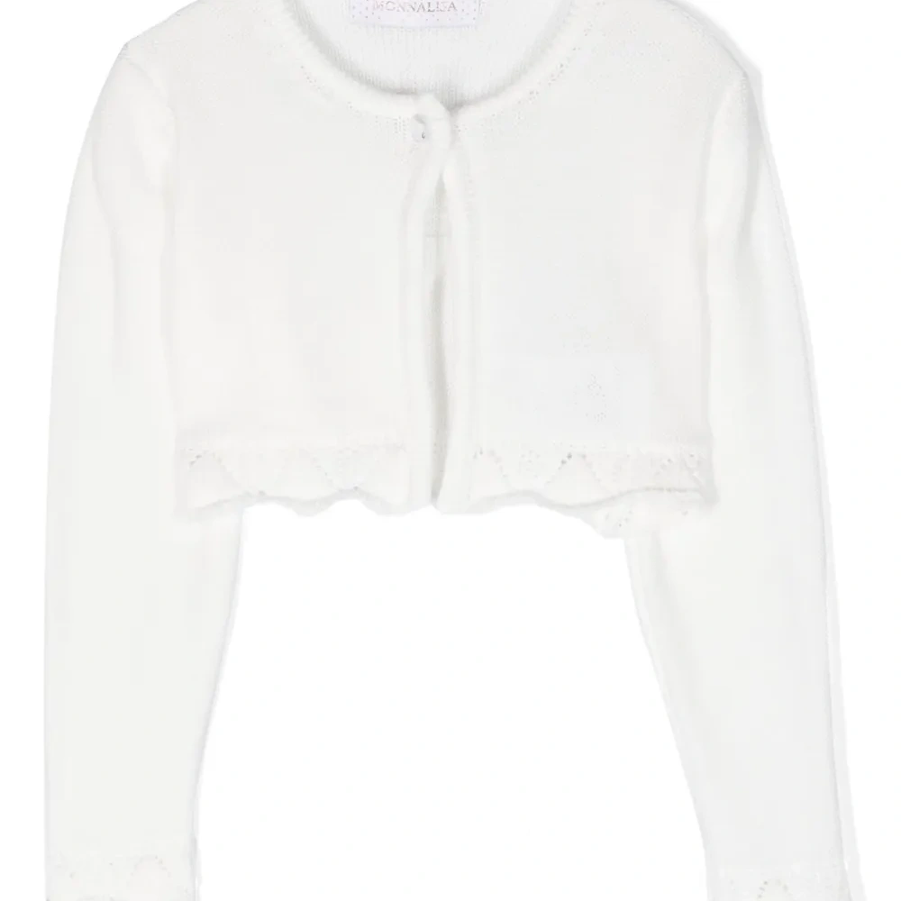 Укороченный кардиган с кружевом