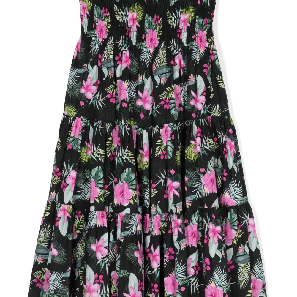 Ярусное платье с цветочным принтом