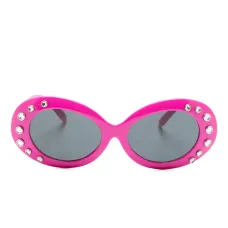Солнцезащитные очки в овальной оправе со стразами