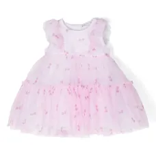 Платье с оборками и принтом