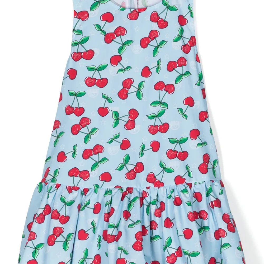 Платье с оборками и принтом