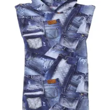 Платье с капюшоном и принтом