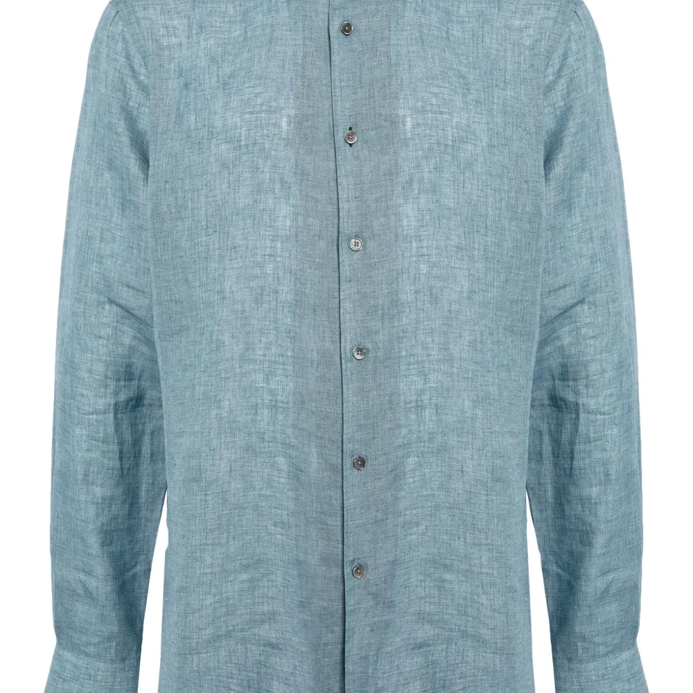 Льняная рубашка с длинными рукавами