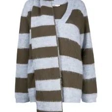 Полосатый джемпер с V-образным вырезом