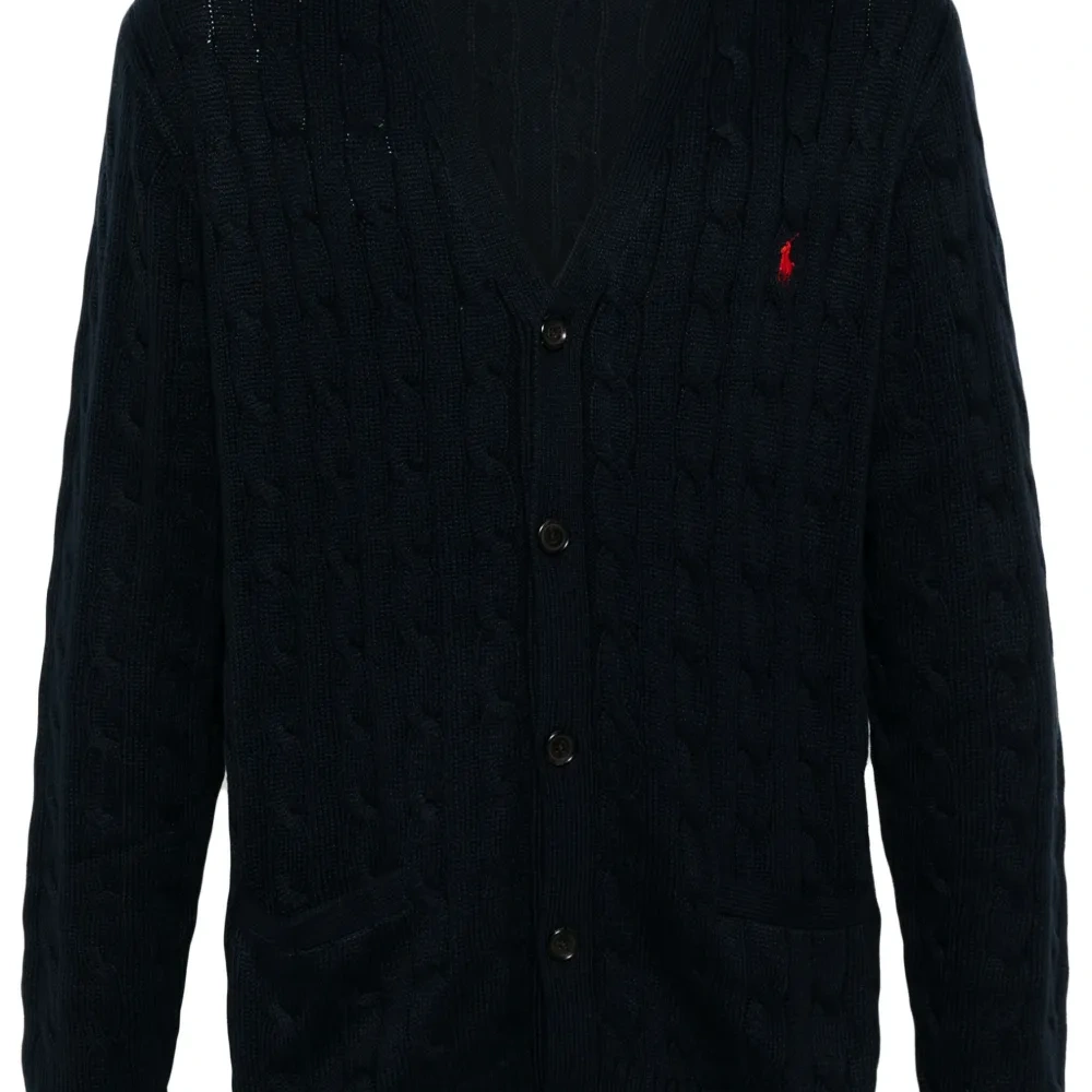 Вязаный кардиган с вышитым логотипом