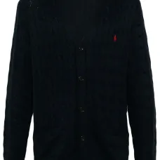 Вязаный кардиган с вышитым логотипом