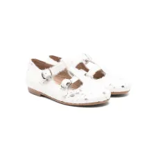 Туфли Мэри Джейн с мехом и принтом