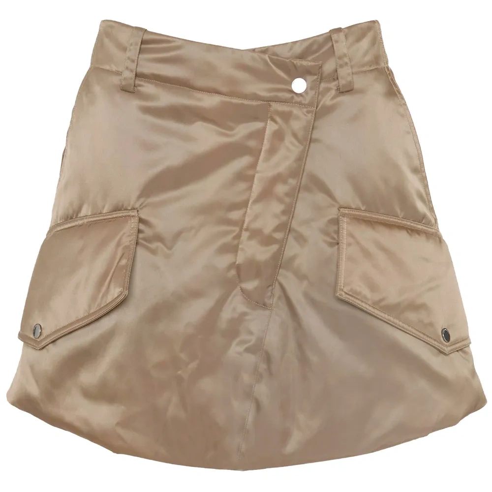 Дутая юбка мини с карманами карго