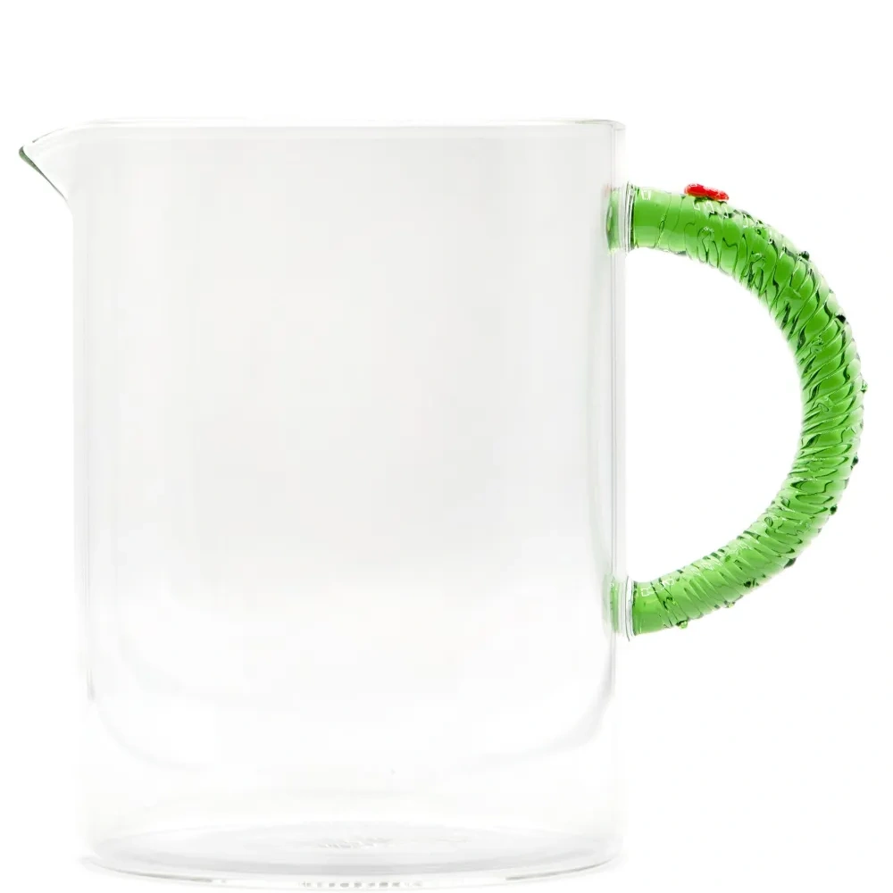 Christmas garland-handle glass pitcher