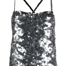 Топ с квадратным вырезом и пайетками