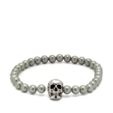 Браслет с жемчугом и декором Skull