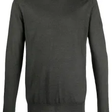 Меланжевый джемпер с круглым вырезом