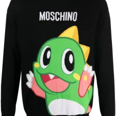 Джемпер с жаккардовым логотипом