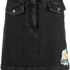 Джинсовая юбка А-силуэта с вышивкой