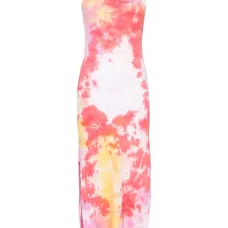 Платье миди с принтом тай-дай