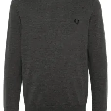 Меланжевый джемпер с вышитым логотипом