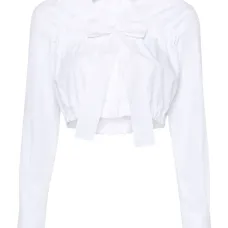 Укороченная блузка с бантом