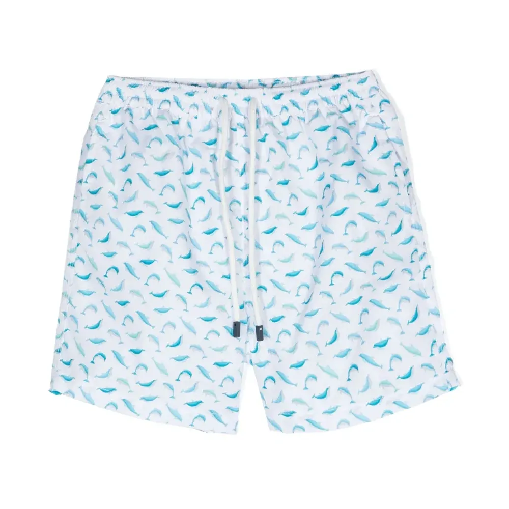 Плавки-шорты с кулиской и графичным принтом Плавки-шорты с кулиской и графичным принтом