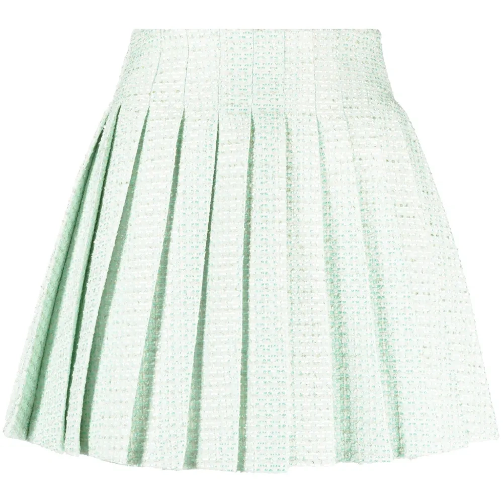 Твидовая юбка мини со складками