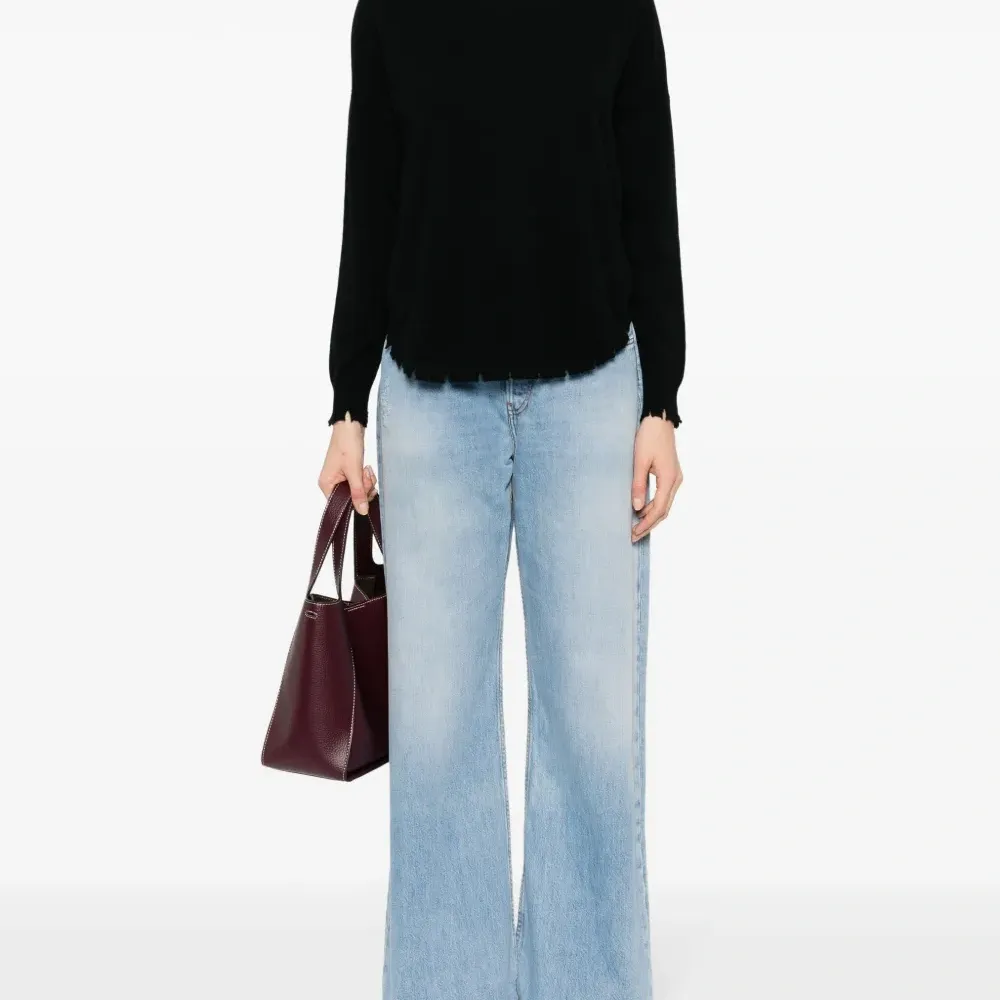 Кашемировый джемпер с необработанными краями