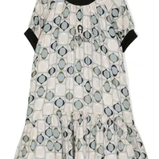 Платье с заниженной талией и геометричным принтом