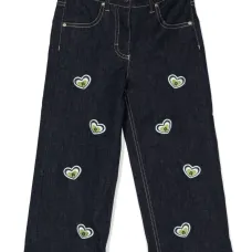 Прямые джинсы с вышивкой