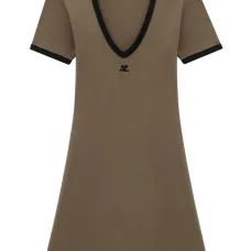 Платье мини с V-образным вырезом