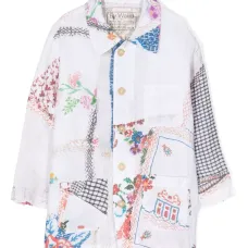 Льняная рубашка с принтом