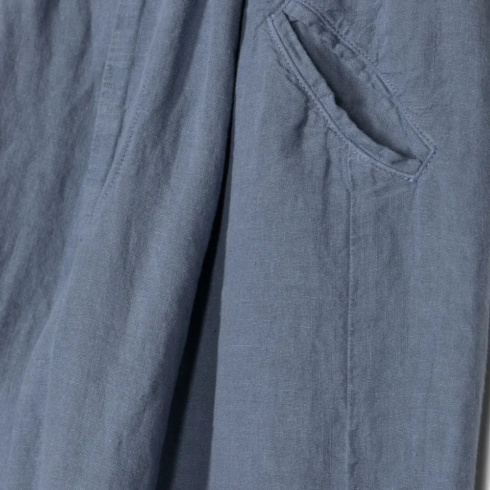 Льняные брюки прямого кроя