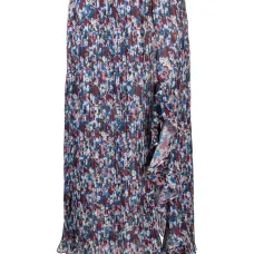 Юбка миди с цветочным принтом и складками