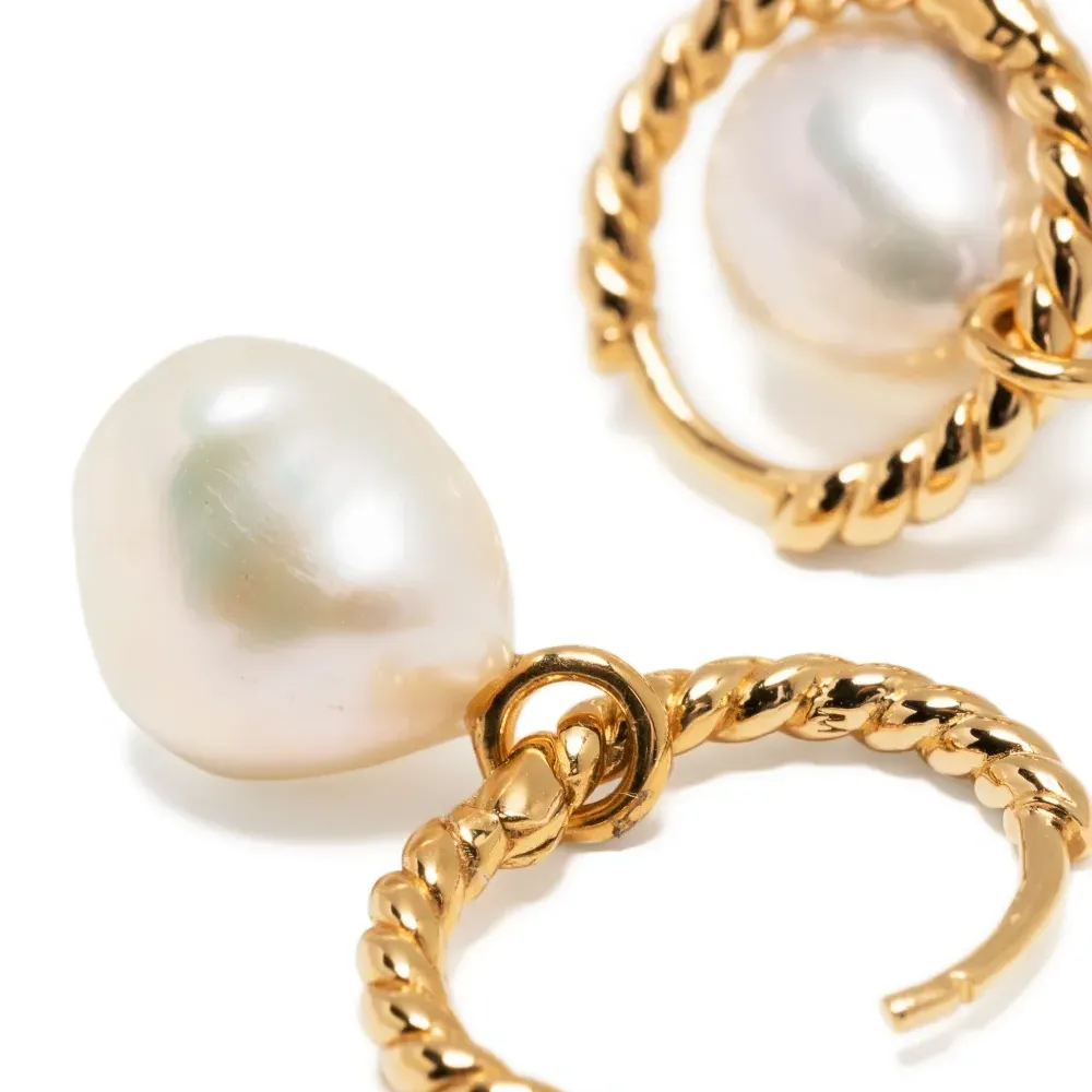 Серьги-кольца с жемчугом