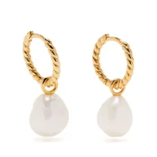 Серьги-кольца с жемчугом
