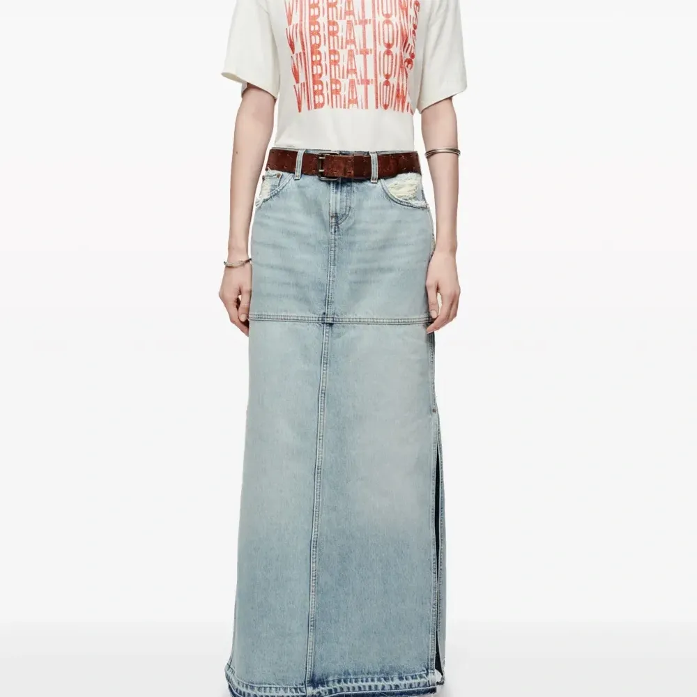 Джинсовая юбка макси с разрезом Джинсовая юбка макси с разрезом
