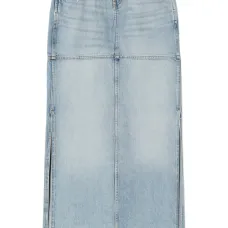 Джинсовая юбка макси с разрезом