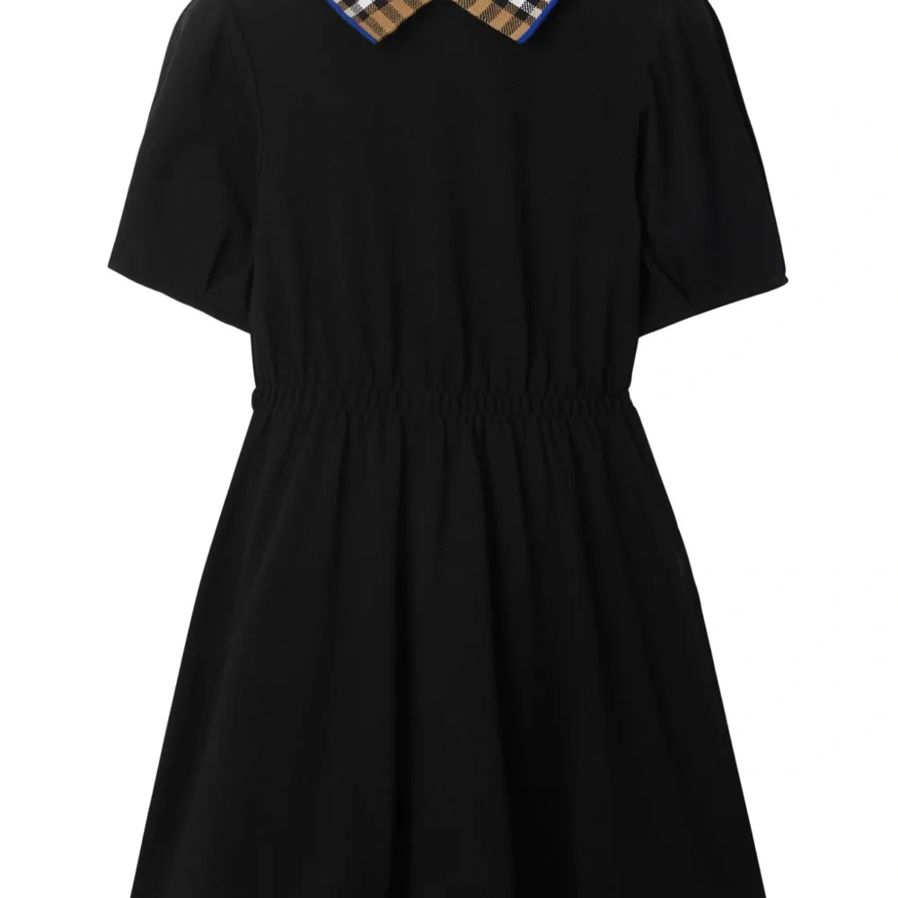 Платье с клетчатым воротником поло