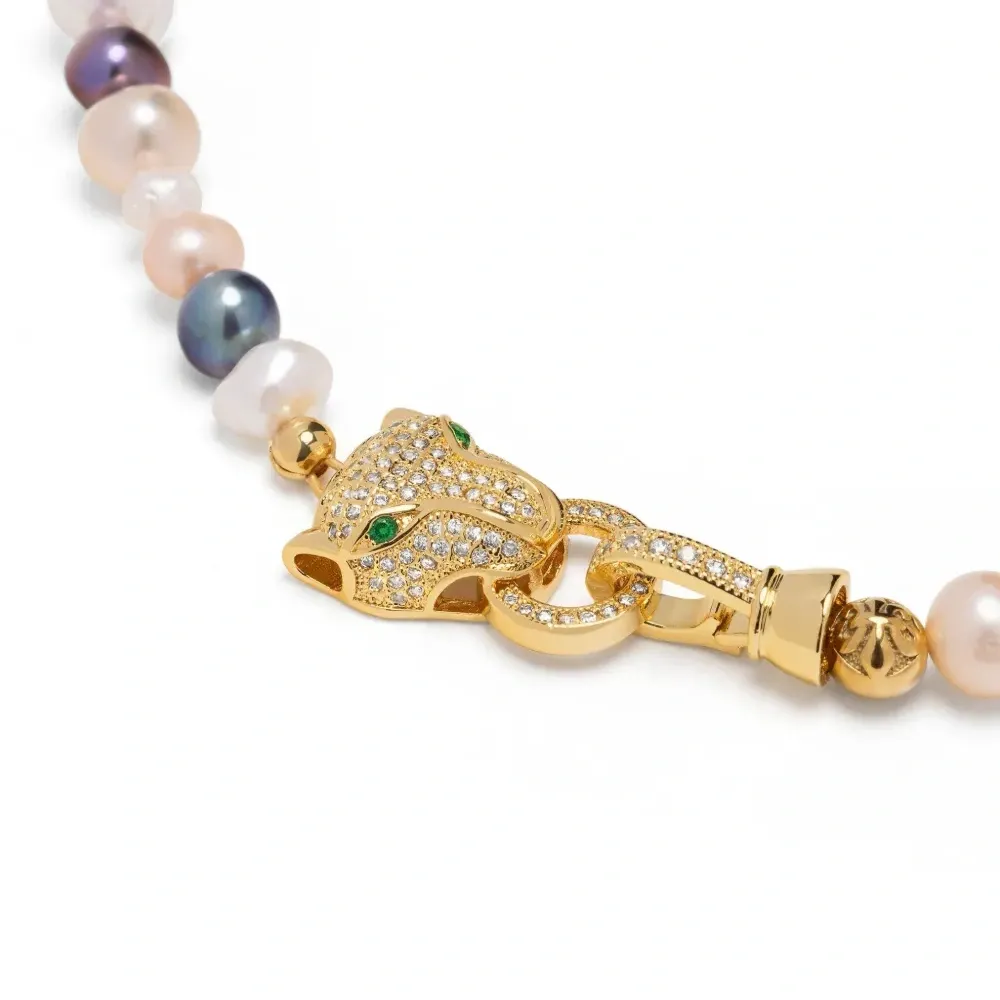 Чокер с кристаллами и жемчугом