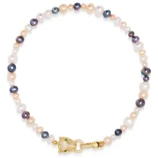 Чокер с кристаллами и жемчугом