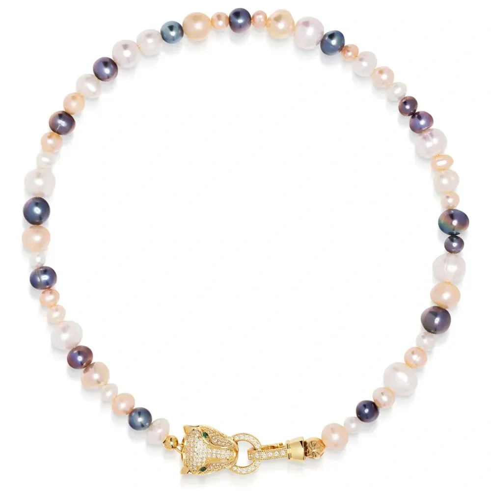 Чокер с кристаллами и жемчугом