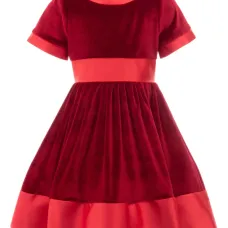 Бархатное платье с короткими рукавами