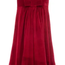 Бархатное платье с бантом