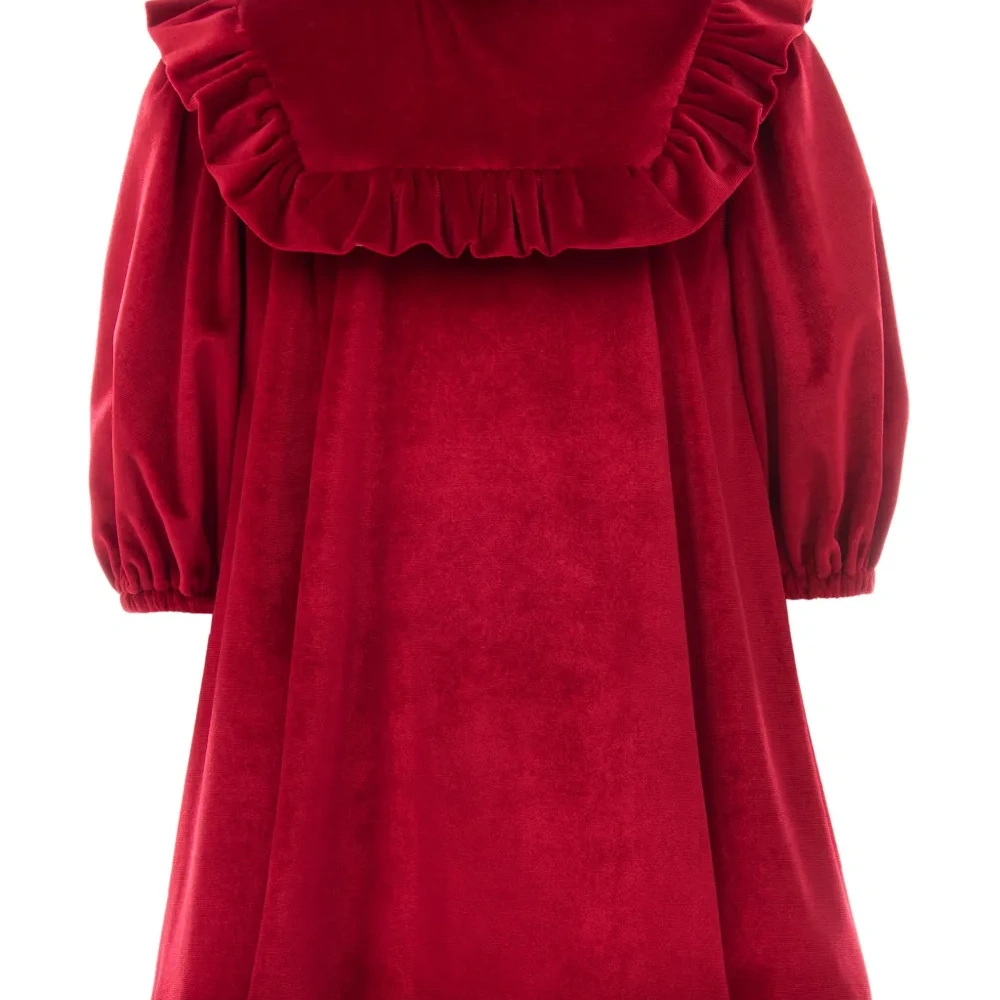 Бархатное платье миди с оборками