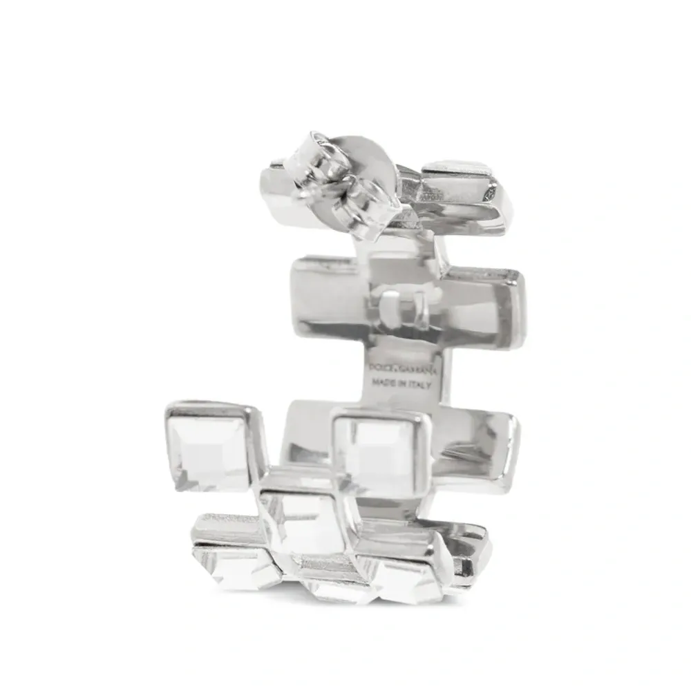 Серьга-кольцо с кристаллами