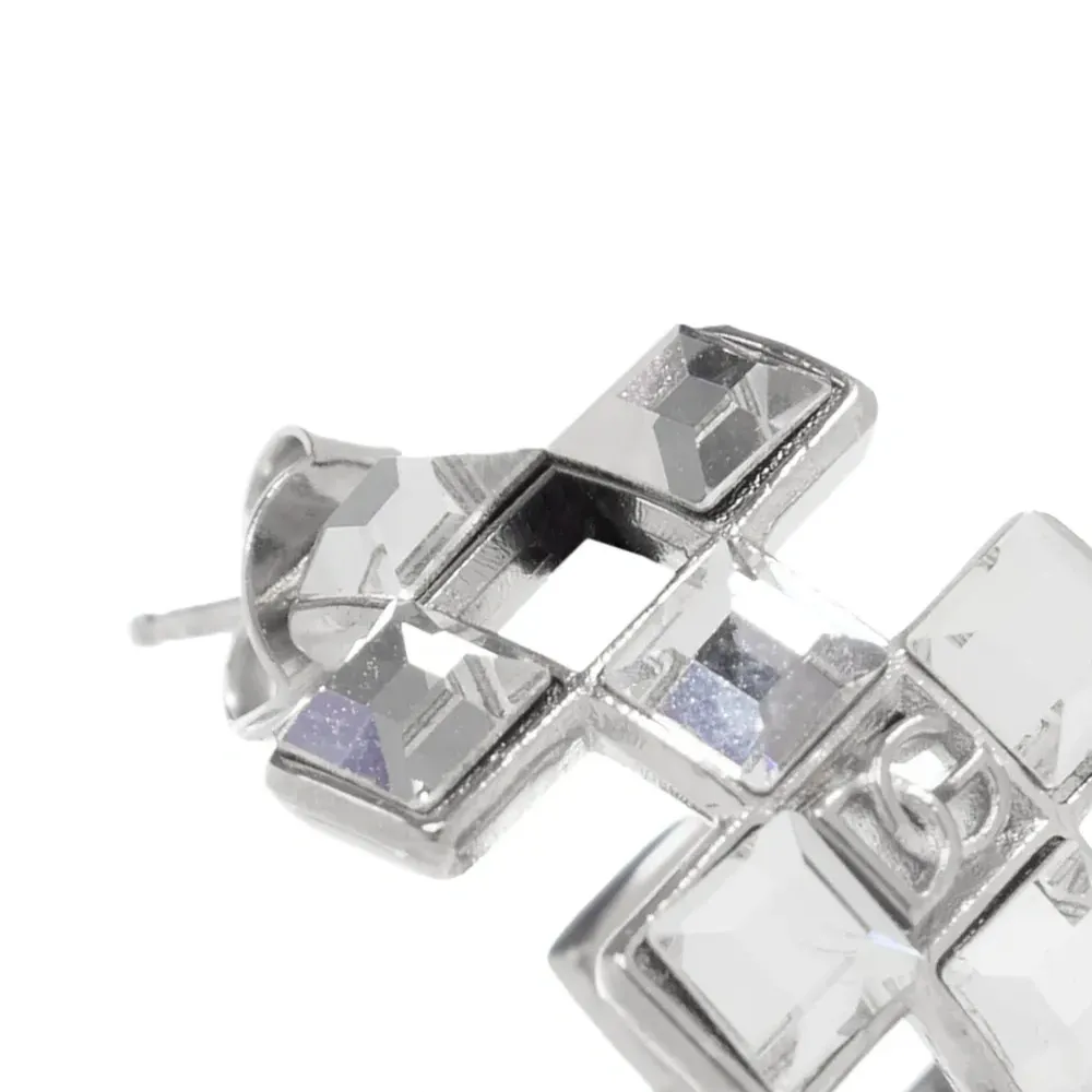 Серьга-кольцо с кристаллами