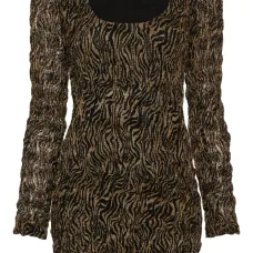 Платье мини Frensi с зебровым принтом