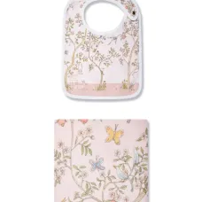 Carr? & Satin In Bloom bib set (set of two)