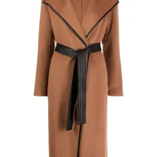 Пальто из искусственной кожи с поясом Пальто из искусственной кожи с поясом