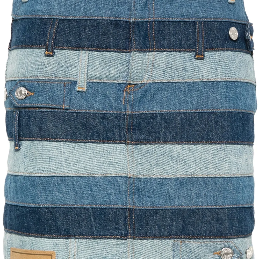 Джинсовая мини-юбка со вставками